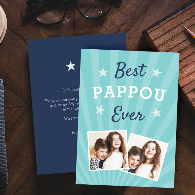 Best Pappou Ever | Father's Day Flat Photo Card (Creator Uploaded)