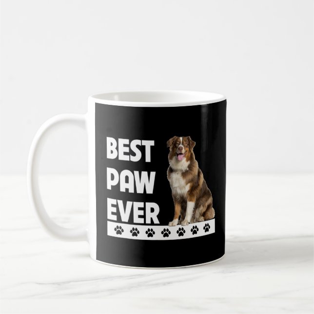 Best Paw Ever Aussie Dog Dad Australian Shepherd F Coffee Mug (Left)