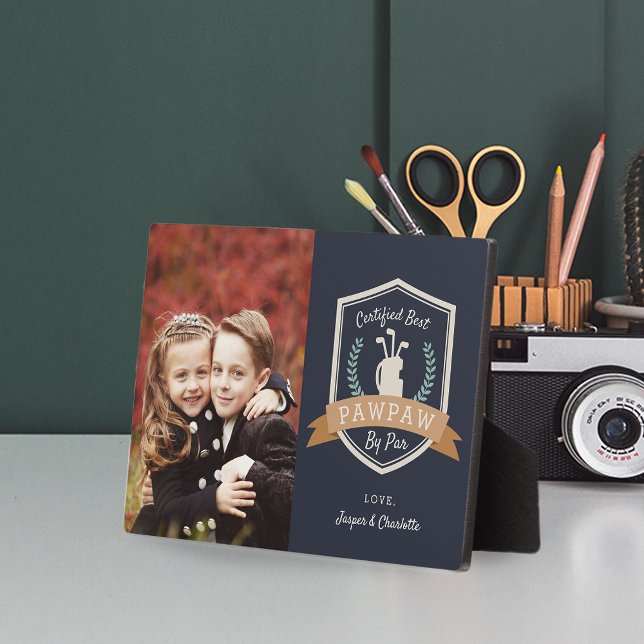 Best Pawpaw By Par | Golf Grandpa Photo Plaque (Creator Uploaded)