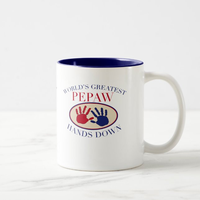Best Pepaw Hands Down Two-Tone Coffee Mug (Right)