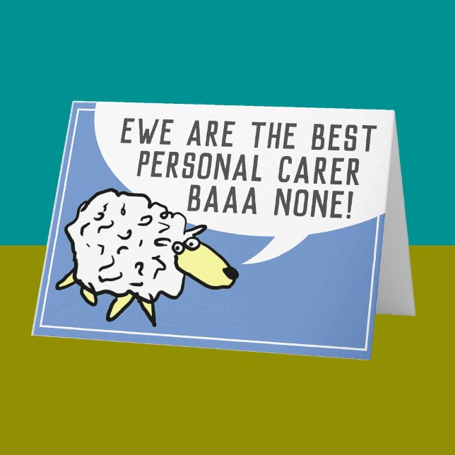 Best Personal Carer Bar None - Sheep Pun Card (Creator Uploaded)