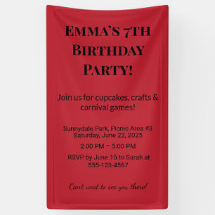 Best Personalised Name & Age Colourful Kids Part Banner