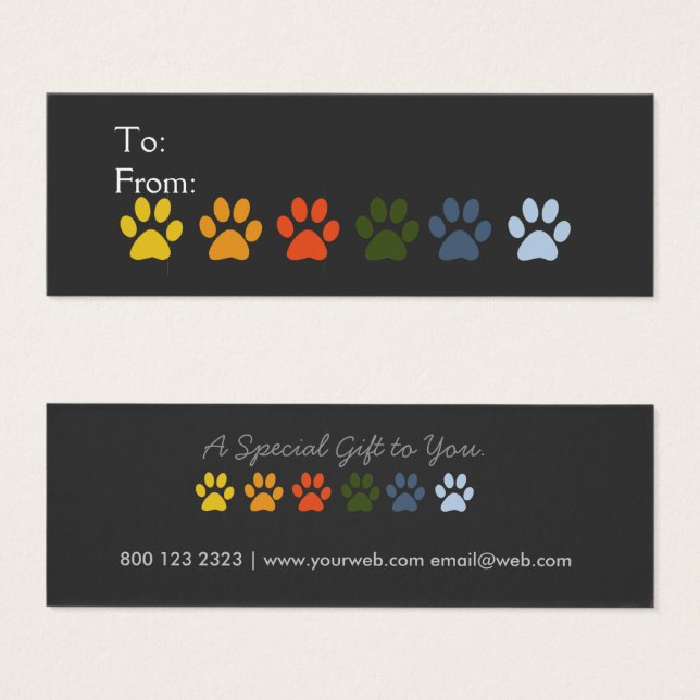 Best Pet Sitter Vet Holiday Gift Certificate Tag (Front & Back)