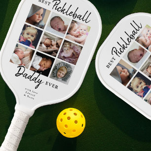 Best Pickleball Daddy Photo Collage Paddle