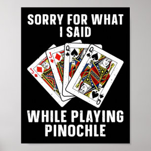 Best Pinochle Art For Men Women Kids Playing Cards Poster