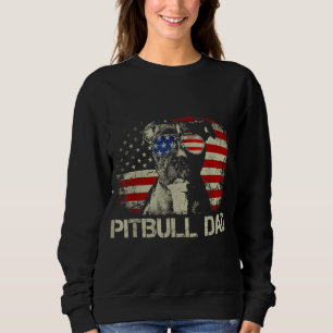 Best Pitbull Dad Ever American Flag 4th Of July Gi Sweatshirt