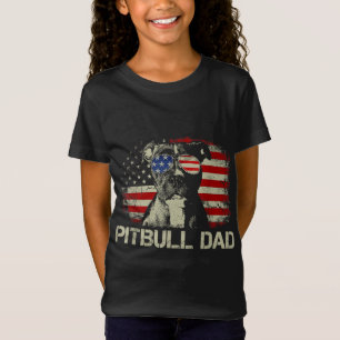 Best Pitbull Dad Ever American Flag 4th Of July Gi T-Shirt