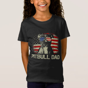 Best Pitbull Dad Ever American Flag 4th Of July Gi T-Shirt