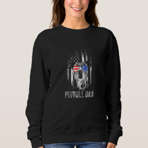 Best Pitbull Dad Ever American Flag Dog Sweatshirt