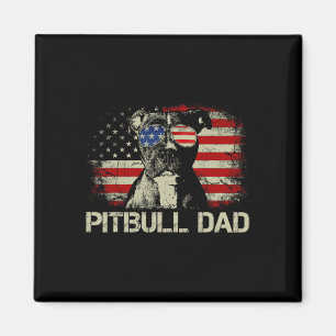 Best Pitbull Dad Ever Shirt American Flag 4th Of J Magnet