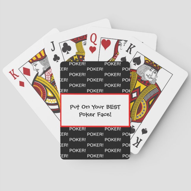 Best Poker Face Red Black White Playing Cards (Back)