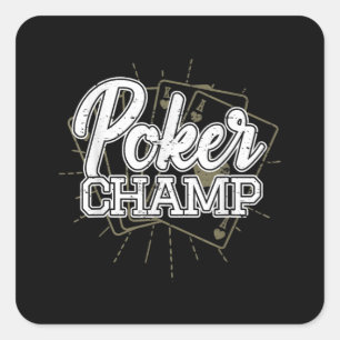 Best Poker Player Poker Cards Game Square Sticker