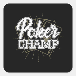 Best Poker Player Poker Cards Game Square Sticker