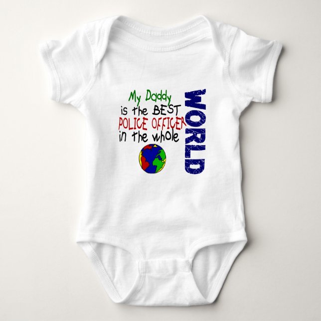 Best Police Officer In World 2 (Daddy) Baby Bodysuit (Front)