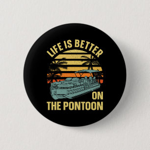 Best Pontoon Captain Art For Men Women Boating Pon 6 Cm Round Badge