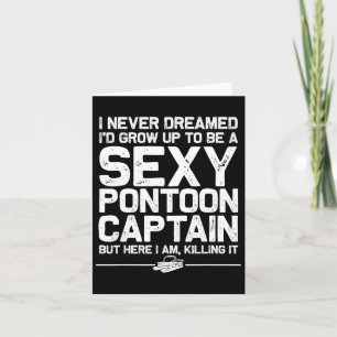 Best Pontoon Captain Art For Men Women Boating Pon Card
