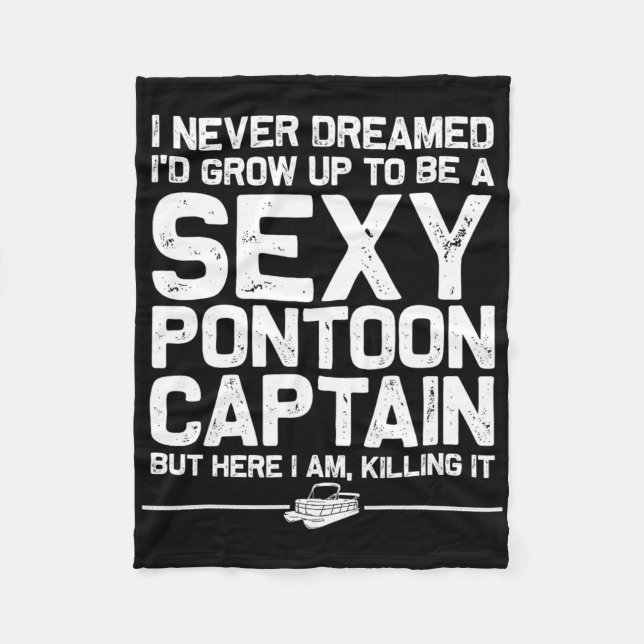 Best Pontoon Captain Art For Men Women Boating Pon Fleece Blanket (Front)