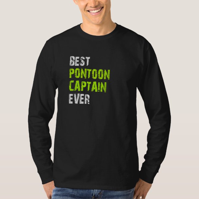 Best Pontoon Captain Ever Pontoon Boat Party Vinta T-Shirt (Front)