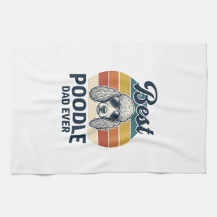 Best Poodle Dad Ever Vintage Engraved Dog Shirt_1 Tea Towel