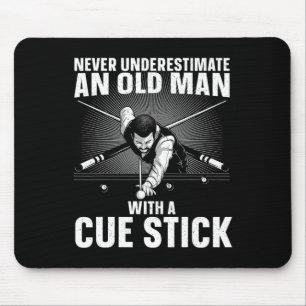 Best Pool Art For Men Grandpa Billiard Player Pool Mouse Pad
