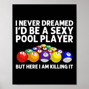 Best Pool Design For Men Women Billiards Lover Poo Poster