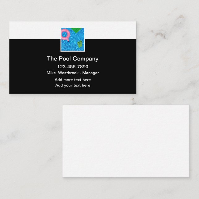 Best Pool Service New Business Cards (Front/Back)