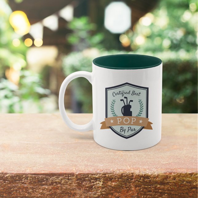 Best Pop By Par | Golf Grandpa Two-Tone Coffee Mug (Creator Uploaded)