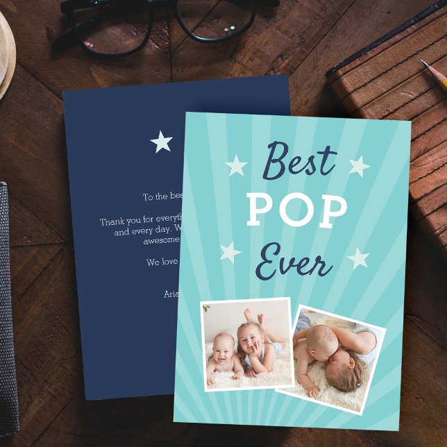 Best Pop Ever | Father's Day Flat Photo Card (Creator Uploaded)