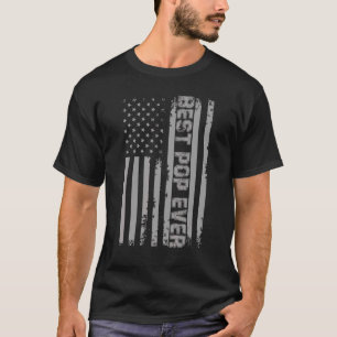Best Pop Ever Fathers Day Vintage Us Flag 4th Of J T-Shirt