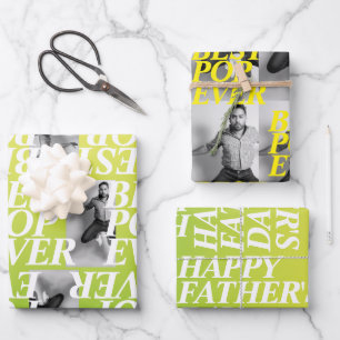 BEST POP EVER   Funny Dad Photo Gift  Wrapping Paper Sheet
