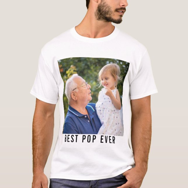 Best Pop Ever Grandpa And Baby Photo T-Shirt (Front)