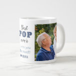 Best Pop Ever Love You Most 2 Photo Large Coffee Mug<br><div class="desc">Express how much you love your grandpa with affection.A giant 20 oz photo mug with grandfather and grandkid pictures will fill his heart with happiness.</div>