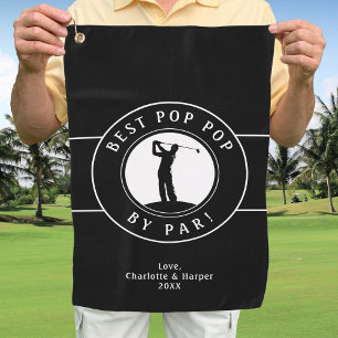 Best Pop Pop By Par Elegant Sports Black & White Golf Towel