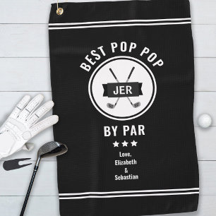 Best Pop Pop By Par Modern Golfer Golf Lover Black Golf Towel