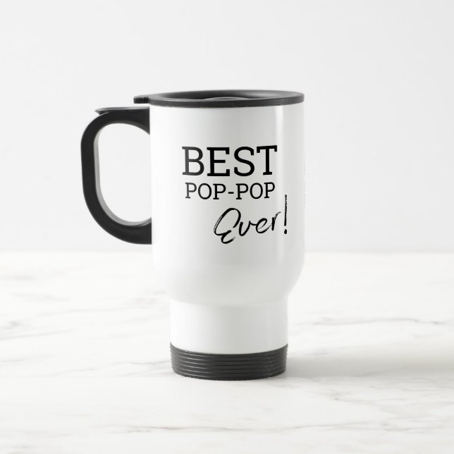 Best Pop-pop ever Typography custom photo Mug (Left)