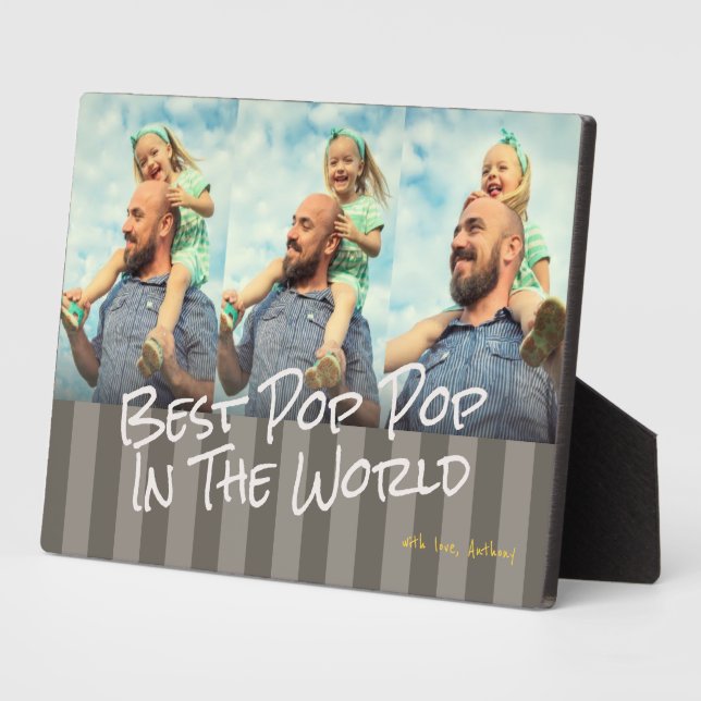 Best Pop Pop In The World Photo Plaque  (Side)