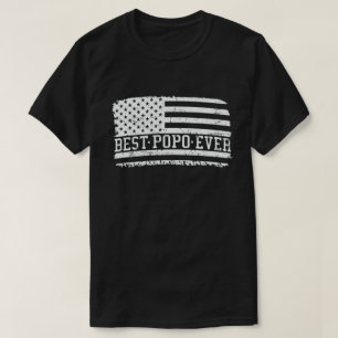 Best Popo Ever American Flag Vintage grandpa Gift T-Shirt