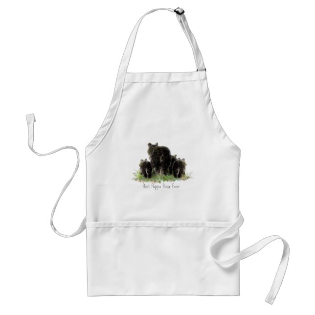 Best Poppa Bear Ever Fun Quote for Dad Standard Apron (Front)