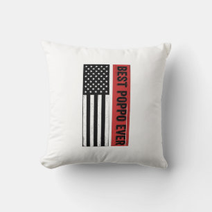 Best Poppo Ever Patriotic Flag Vintage Graphic_1 Cushion