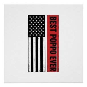 Best Poppo Ever Patriotic Flag Vintage Graphic_1 Poster
