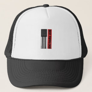 Best Poppo Ever Patriotic Flag Vintage Graphic_1 Trucker Hat