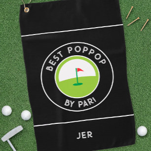 Best Poppop By Par   Fun Father's Day Grandfather Golf Towel