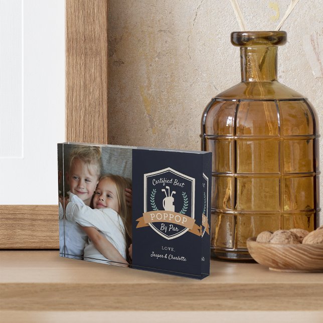 Best Poppop By Par | Golf Grandpa Photo Block (Creator Uploaded)