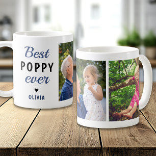 Best Poppy Ever 2 Photo Collage Personalised Coffee Mug