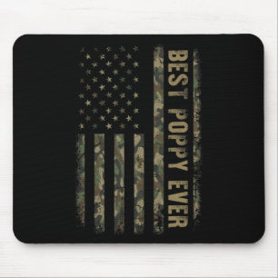 Best Poppy Ever Camouflage American Flag Father's  Mouse Pad