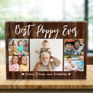 Best Poppy Ever Grandkids 5 Picture Collage Photo Block