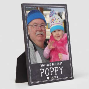 Best Poppy Grandchild Photo Rustic Chalkboard Plaque