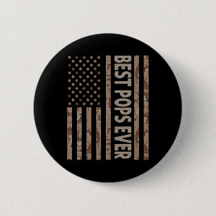 Best Pops Ever Us American Flag Funny Grandpa Fath 6 Cm Round Badge