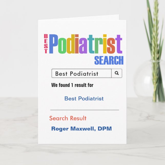 Best Posiatrist Search Thank You Card (Front)