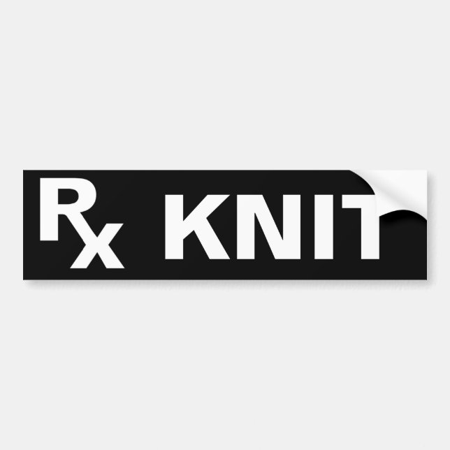 BEST Prescription - RX KNIT - Create Bumper Sticker (Front)